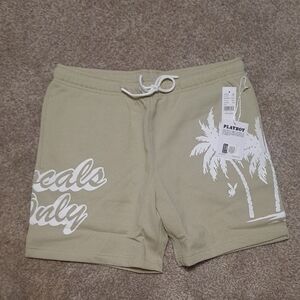 PLAYBOY Olive Palm Tree Shorts